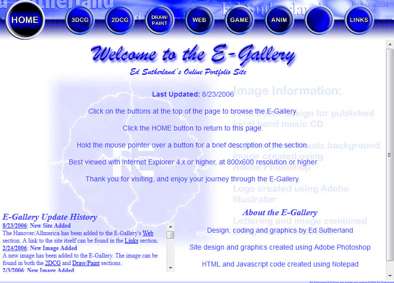 The 2004 E-Gallery Home Page